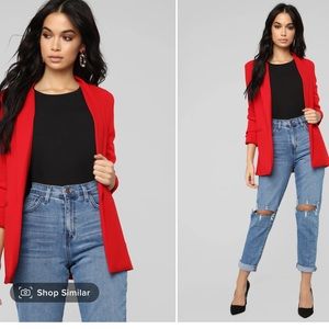 Fashion Nova - Celine Blazer - Red